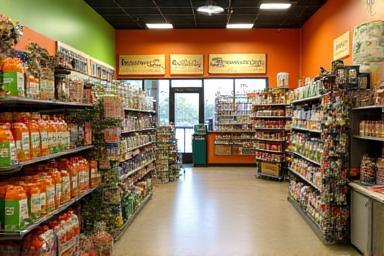 Interior of TailWaggers Pet Supplies store with pet products