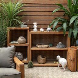 Small animal living habitats arranged attractively