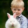 Lucas with rabbit Snowball