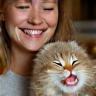 Sarah with her playful cat Molly